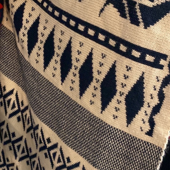 Double Zero Aztec southwest tribal geometric Patterned Cardigan Sweater Medium - Picture 5 of 7